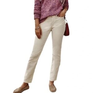 J. Jill Authentic Fit Corduroy Pants Cream White XL TALL XLT NWT Slim Straight